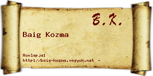 Baig Kozma névjegykártya
